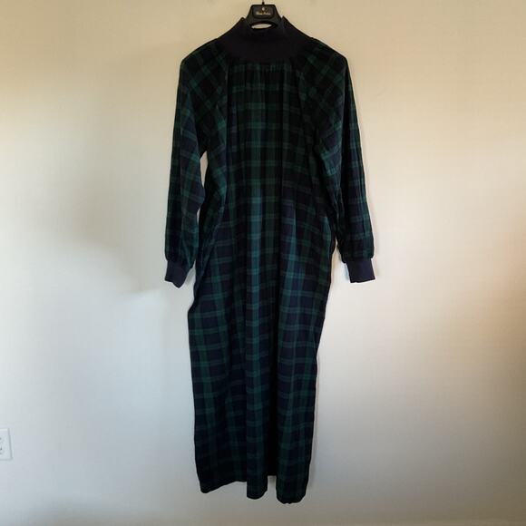 The Vermont Country Store Sz 2XL Portuguese Cotton Flannel Mock Neck Nightgown - Picture 1 of 7